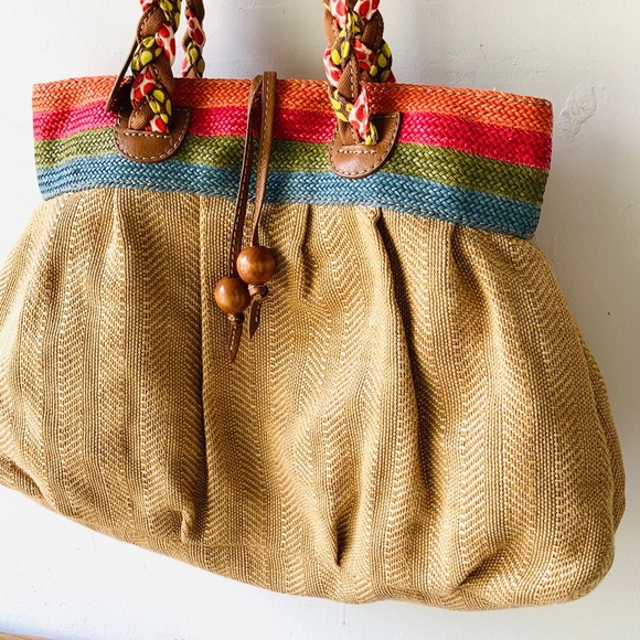 NWOT Fossil Raffia Tote - Picture 2 of 10